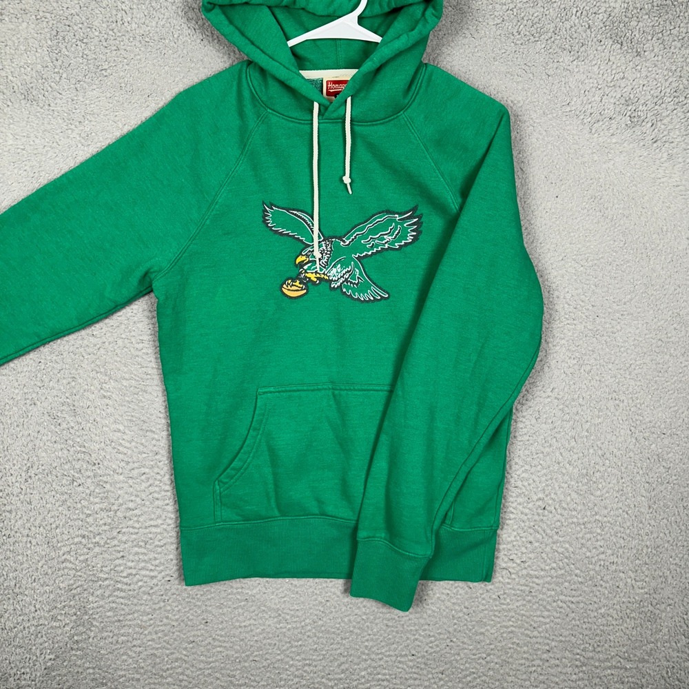 Philadelphia Eagles Homage Hoodie Mens Small Green NFL Football Sweatshirt EUC